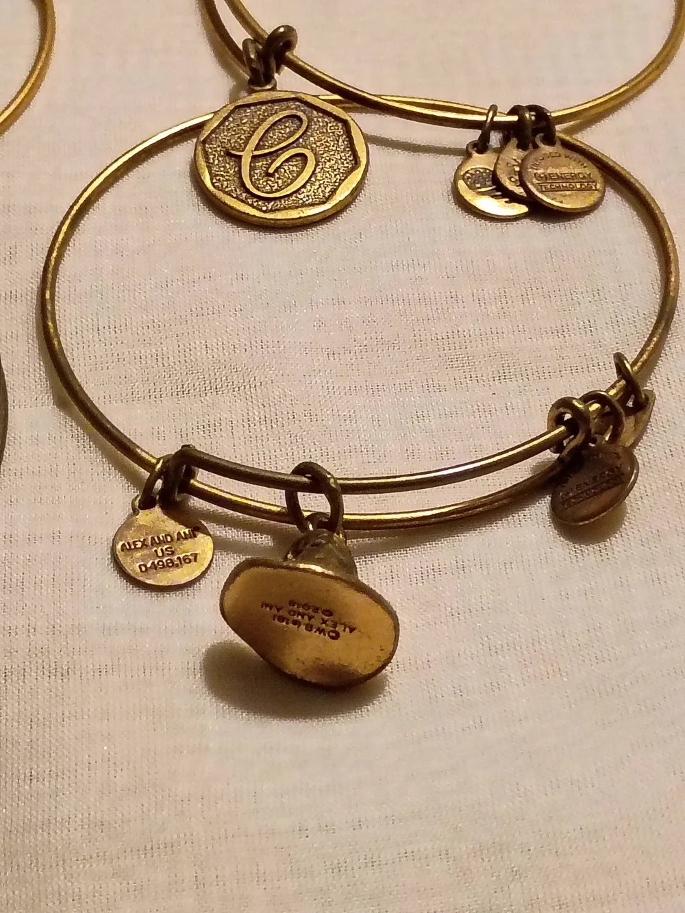 Alex and Ani Gold Tone Charm Bangle Set - Gold Lot Of 6